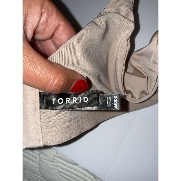 Torrid Curve Underwire Bra 44DDD Nude Beige Plunge Push-Up Convertible Strap - Picture 14 of 16